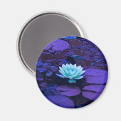 Lotus Blume Magisches Lila Blau Türkis Magnet (Vorderseite/Rückseite)