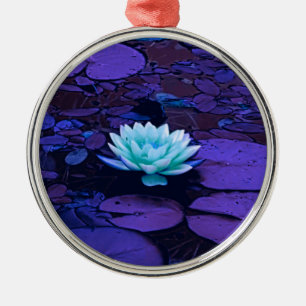 Lotus Blume Magisches Lila Blau Türkis Silbernes Ornament
