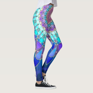 Lotus Blume Mandala - Blaues Zyanviolett Leggings