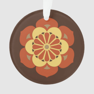 Lotus Blume Mandala, Braun, Rost und Gelb Ornament