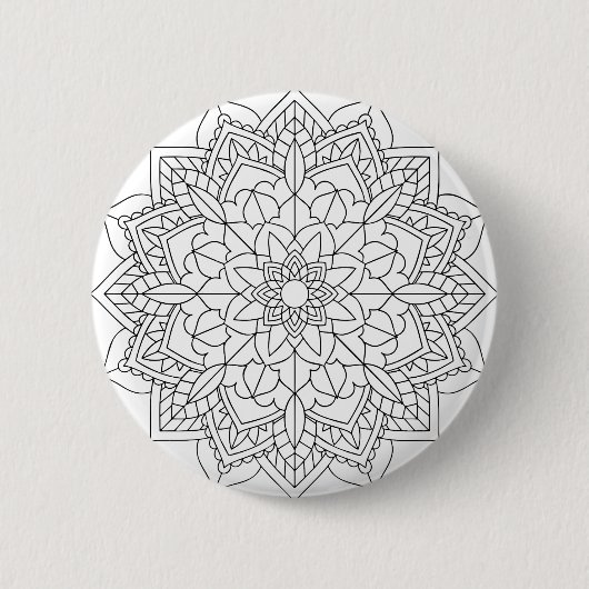 Lotus Blume Mandala Button (Vorderseite)
