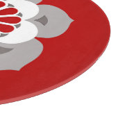 Lotus Blume Mandala, Dunkelrot, Grau und Weiß Schneidebrett (Ecke)