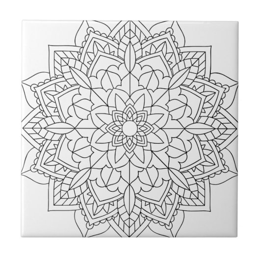 Lotus Blume Mandala Fliese (Vorderseite)
