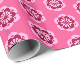 Lotus Blume Mandala, Fuchsia Pink und Burgund Geschenkpapier