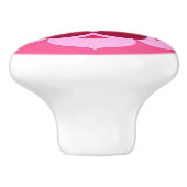 Lotus Blume Mandala, Fuchsia Pink und Burgund Keramikknauf (Seitenansicht)