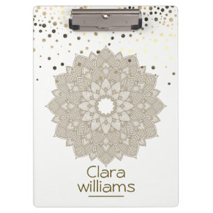 Lotus Blume Mandala Glitzer Imitats Confetti Moder Klemmbrett