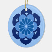 Lotus Blume Mandala, Indigo und Light Blue Keramikornament (Links)