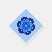 Lotus Blume Mandala, Indigo und Light Blue Serviette (Ecke)