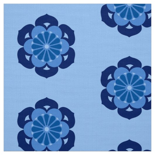 Lotus Blume Mandala, Indigo und Light Blue Stoff (Muster)