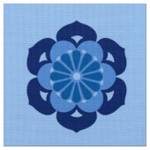 Lotus Blume Mandala, Indigo und Light Blue Stoff (Nahaufnahme)