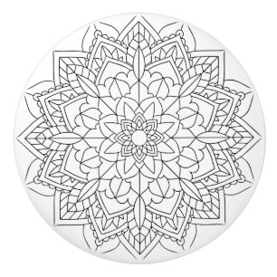 Lotus Blume Mandala Keramikknauf