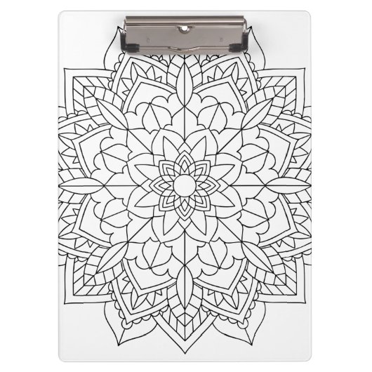Lotus Blume Mandala Klemmbrett (Vorderseite)