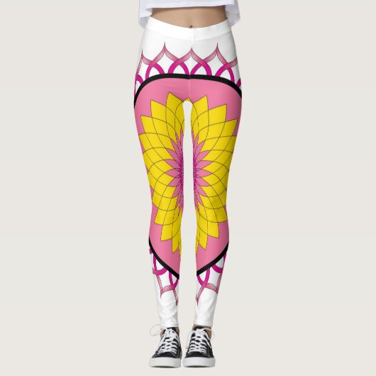 Lotus Blume Mandala Leggings (Vorderseite)