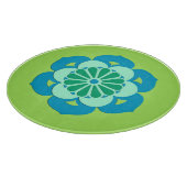 Lotus Blume Mandala, Lime Green und Light Blue Schneidebrett (Ecke)