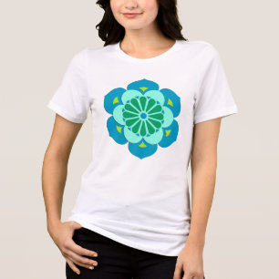 Lotus Blume Mandala, Lime Green und Light Blue Tri-Blend Shirt