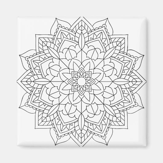 Lotus Blume Mandala Magnet (Vorne)