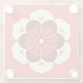 Lotus Blume Mandala, Mandarin Orange Glasuntersetzer (Rückseite)