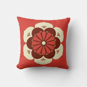 Lotus Blume Mandala, Mandarin Orange Kissen