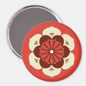 Lotus Blume Mandala, Mandarin Orange Magnet (Vorderseite/Rückseite)