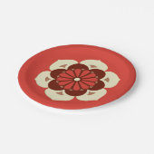 Lotus Blume Mandala, Mandarin Orange Pappteller (Schrägansicht)