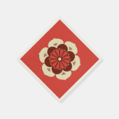 Lotus Blume Mandala, Mandarin Orange Serviette (Ecke)