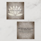 Lotus Blume Mandala Muster Marmortextur Quadratische Visitenkarte (Vorne/Hinten)