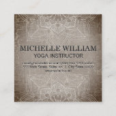 Lotus Blume Mandala Muster Marmortextur Quadratische Visitenkarte (Rückseite)