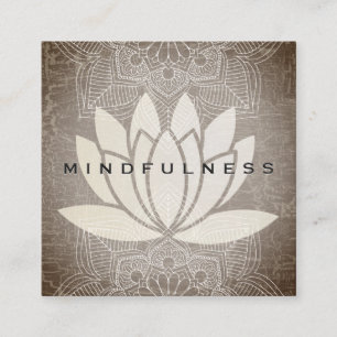 Lotus Blume Mandala Muster Marmortextur Quadratische Visitenkarte