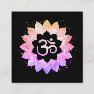 ~* Lotus Blume Mandala Om Om. Symbol Quadratische Visitenkarte