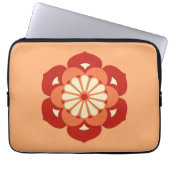 Lotus Blume Mandala, Pastel Orange und Mandarin Laptopschutzhülle (Vorderseite)