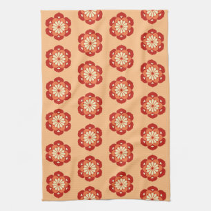 Lotus Blume Mandala, Pastel und Mandarin Orange Geschirrtuch