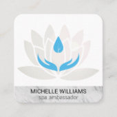 Lotus Blume Marbled | Wellness-Center | Massage Quadratische Visitenkarte (Vorderseite)