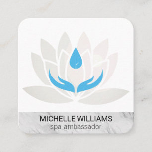 Lotus Blume Marbled Wellness-Center Massage Quadratische Visitenkarte