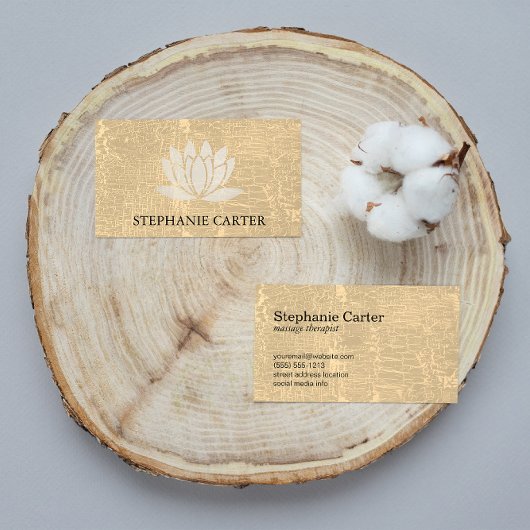 Lotus Blume Marmortextur Visitenkarte