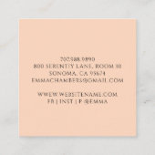 Lotus Blume Massage Therapeut Peach Quadratische Visitenkarte (Rückseite)