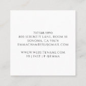 Lotus Blume Massage Therapeut Quadratische Visitenkarte (Rückseite)