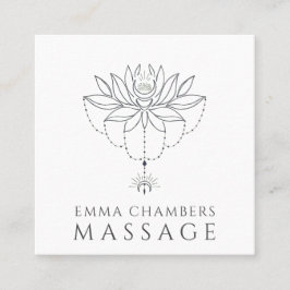 Lotus Blume Massage Therapeut Quadratische Visitenkarte