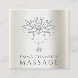 Lotus Blume Massagetherapeut Pearlescent Quadratische Visitenkarte