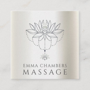 Lotus Blume Massagetherapeut Pearlescent Quadratische Visitenkarte
