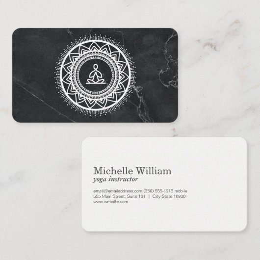 Lotus Blume | Meditation | Yoga-Lehrer Visitenkarte (Vorne/Hinten)