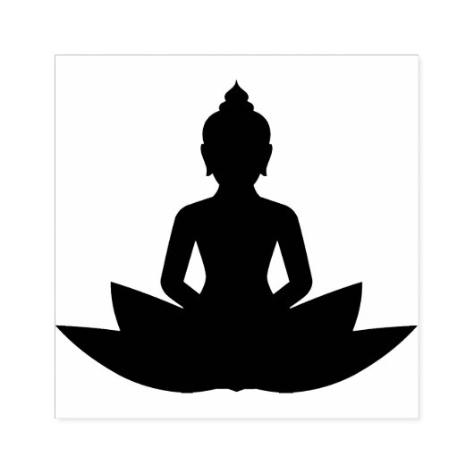Lotus-Blume mit Buddha Gummistempel (Prägung)