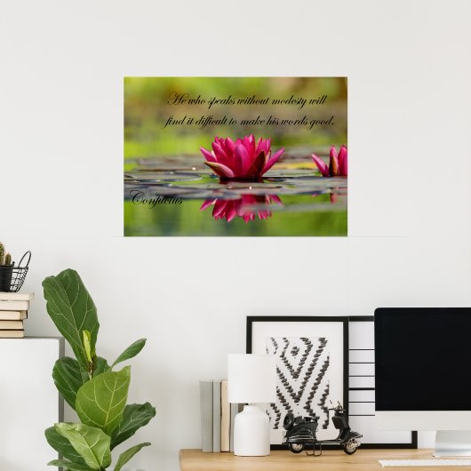 Lotus Blume mit Confucius Poster (Heimbüro)