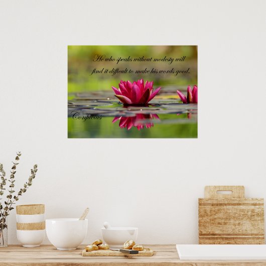 Lotus Blume mit Confucius Poster (Küche)