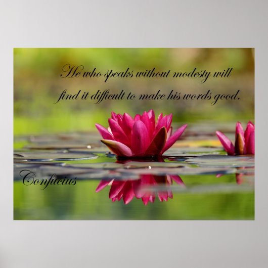 Lotus Blume mit Confucius Poster (Vorne)
