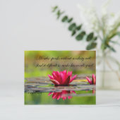 Lotus-Blume mit Confucius Quotes Postkarte (Stehend Vorderseite)