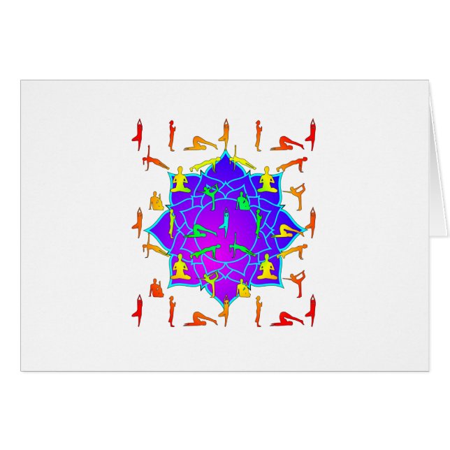 Lotus Blume mit Yoga-Posen (Vorderseite (Horizontal))