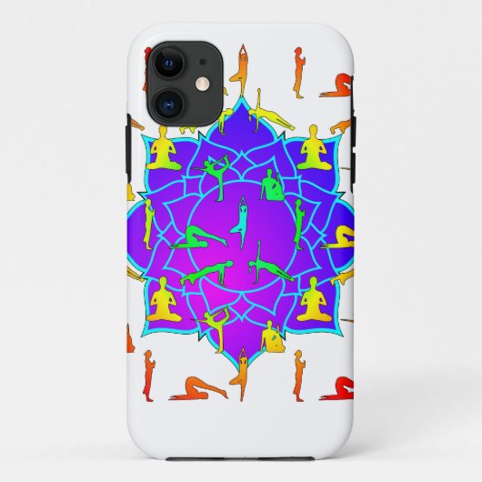 Lotus Blume mit Yoga-Posen Case-Mate iPhone Hülle (Rückseite)