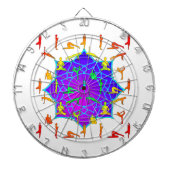 Lotus Blume mit Yoga-Posen Dartscheibe (vorne)