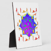 Lotus Blume mit Yoga-Posen Fotoplatte (Seite)