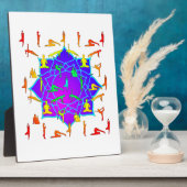 Lotus Blume mit Yoga-Posen Fotoplatte (Seite)